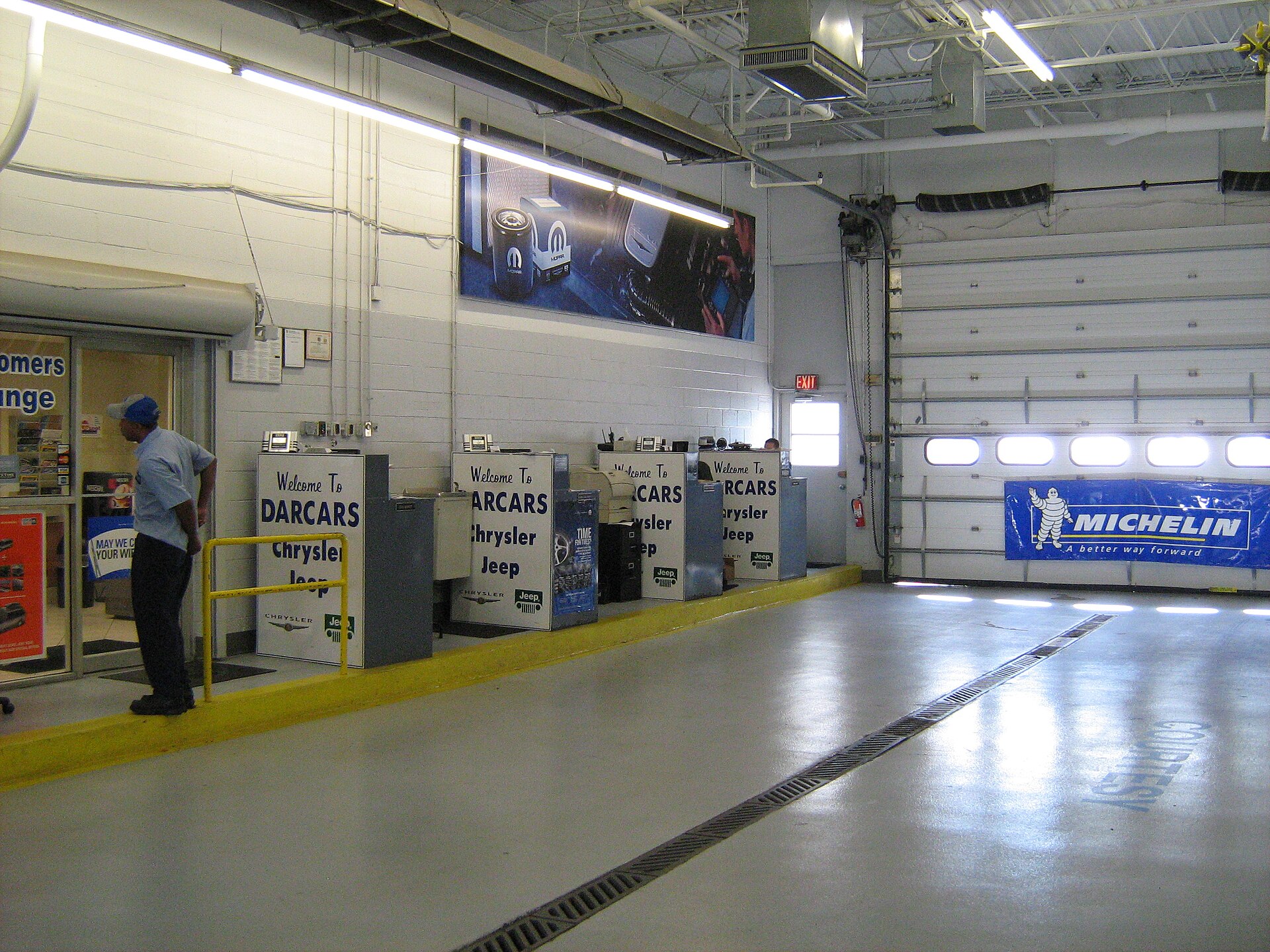 Service and inspection area inside a car dealership in Rockville, Maryland